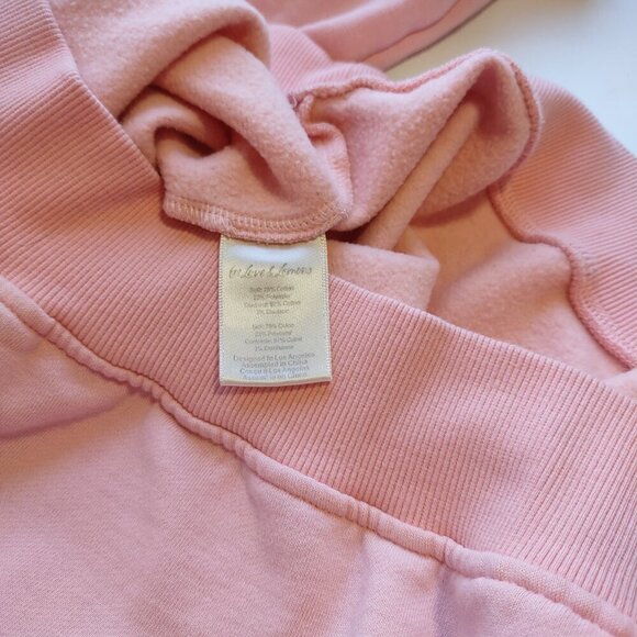 For Love & Lemons Embroidered Daisy Pink Sweatshirt Oversized Women Size Large - Picture 10 of 11